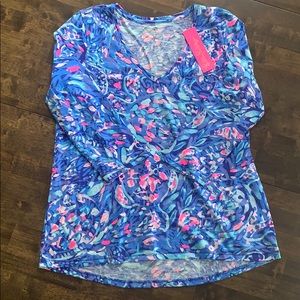 NWT Lilly Pulitzer Etta 3/4 sleeve top